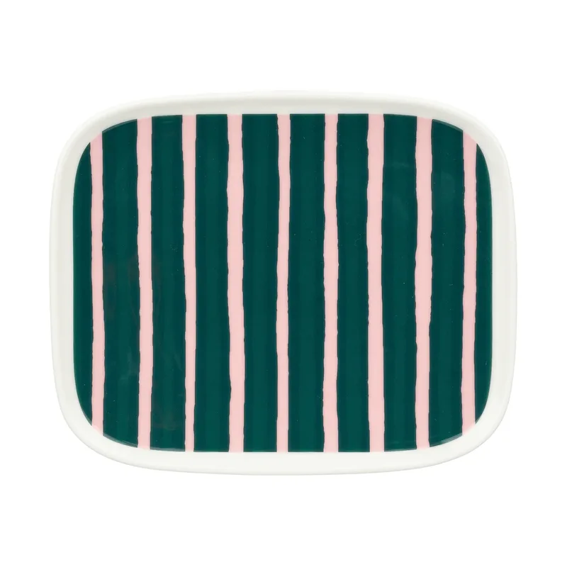 Oiva Piccolo Teller 12x15 cm Green-pink fra Marimekko – produktbillede