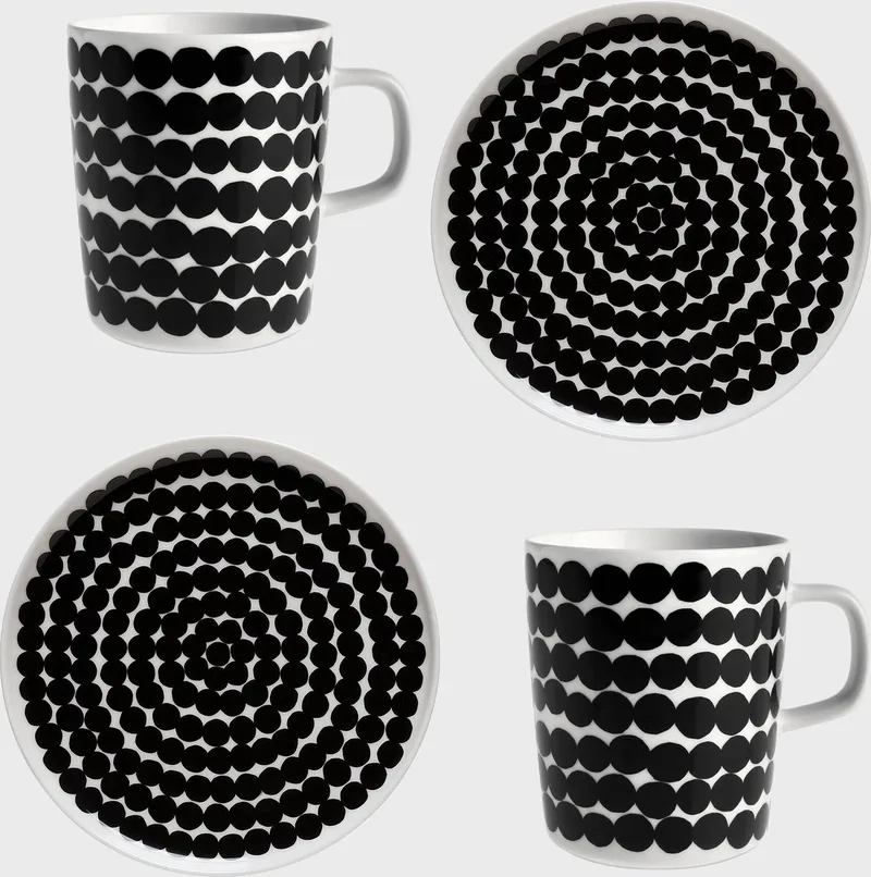 Oiva / Siirtolapuutarha - Ontbijtset by Marimekko in Zwart – product photo