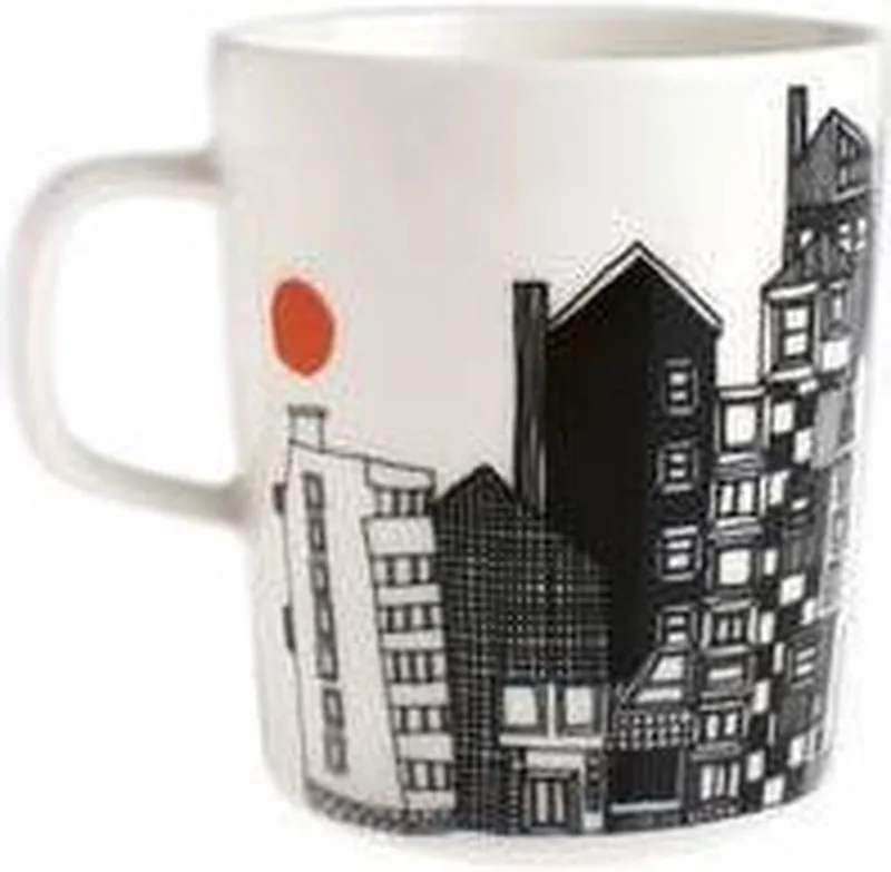 Oiva Sirtolapuutarha - Mok 25cl de Marimekko en Wit/gekleurd – photo du produit