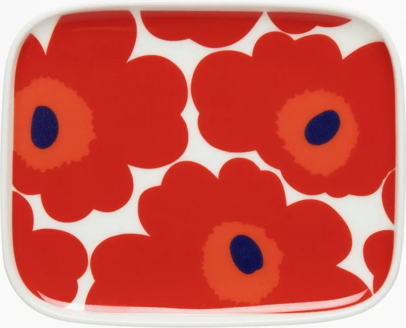 Oiva Unikko bord 15x12 cm zwart von Marimekko in Wit – Produktfoto