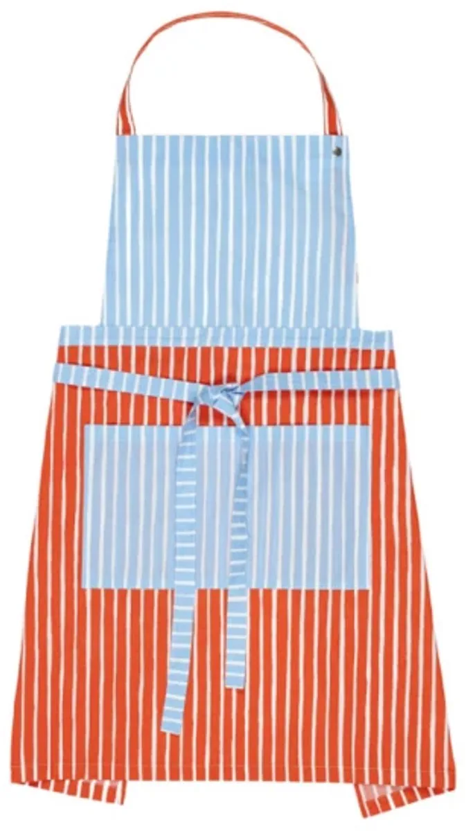 Piccolo keukenschort oranje / blauw de Marimekko en Wit – photo du produit