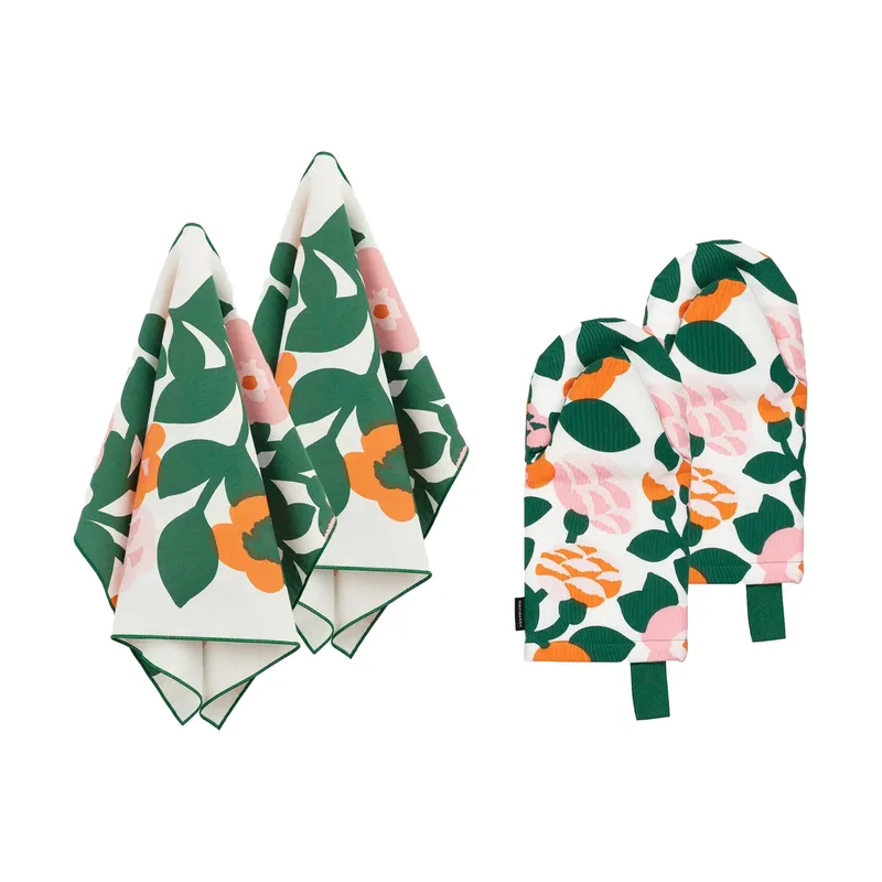 Pieni Green Green Textilset 4 Teile Grün-orange från Marimekko – produktbild