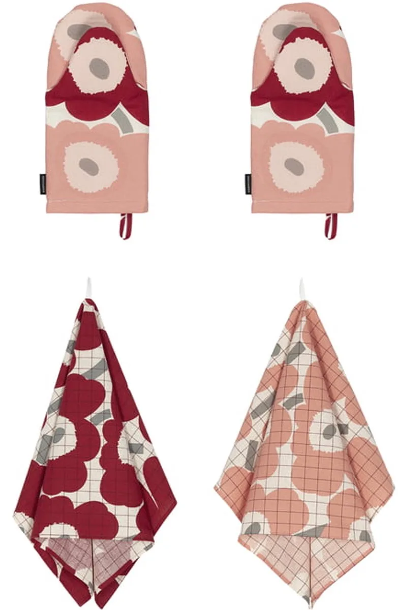 Pieni Unikko - Keukenset de Marimekko en Rood – photo du produit