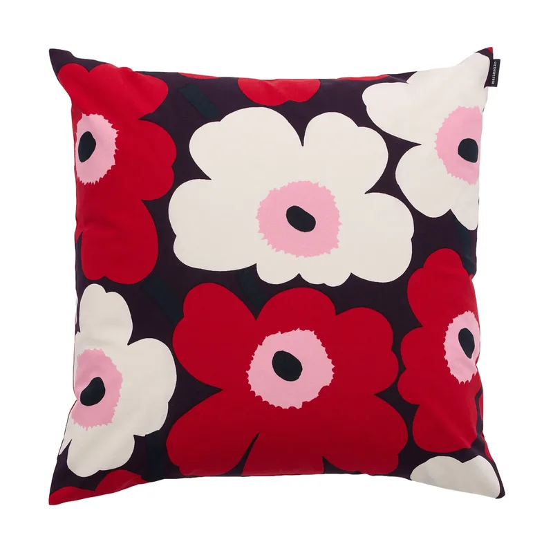 Pieni unikko Kissenbezug 50x50 cm Plum-Cranberry-Off white-Rose by Marimekko – product photo