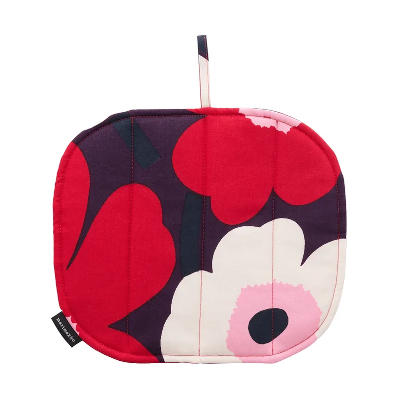 Pieni Unikko Topflappen 22x25 cm Plum-Cranberry-Off white-Rose by Marimekko – product photo