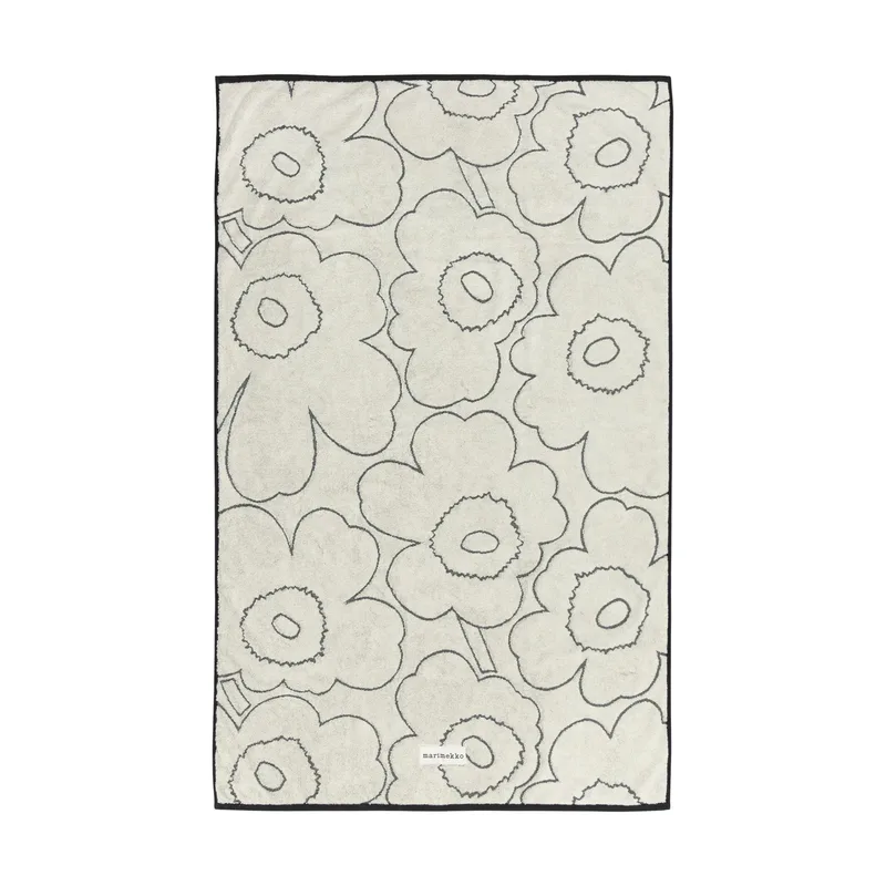 Piirto Unikko Badetuch 100x160 cm Ivory-black fra Marimekko – produktbillede