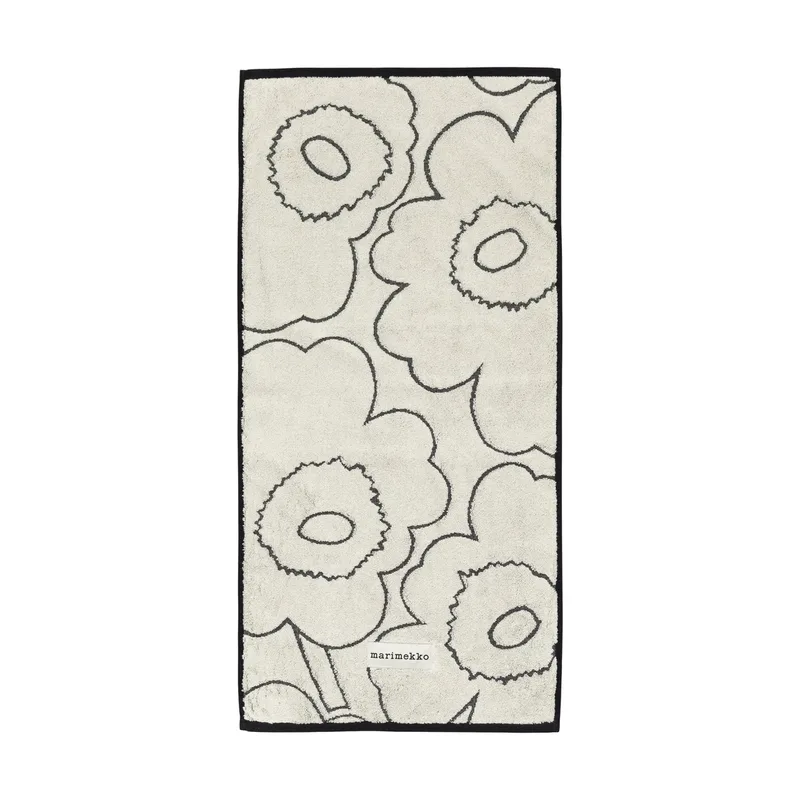 Piirto Unikko Handtuch 50x100 cm Ivory-black fra Marimekko – produktbillede