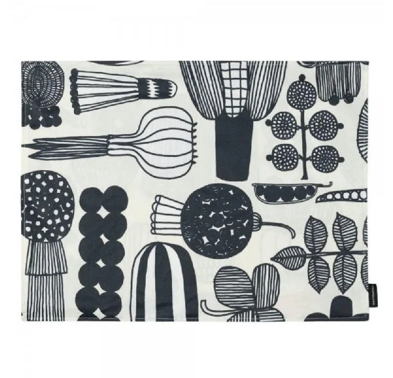 Platzset Tischset Puutarhurin Parhaat White Black från Marimekko – produktbild