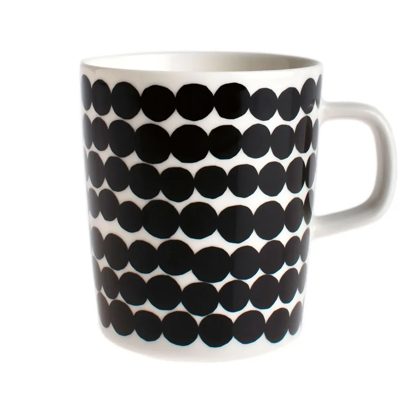 Räsymatto Tasse 25 cl Schwarz-weiß de Marimekko – photo du produit