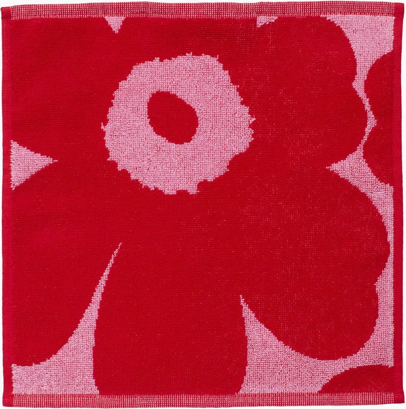 Seiftuch UNIKKO, Frottee (1-St), 100% Baumwolle, angenehm weich, 30 x 30 cm by Marimekko in Rosa, rot – product photo