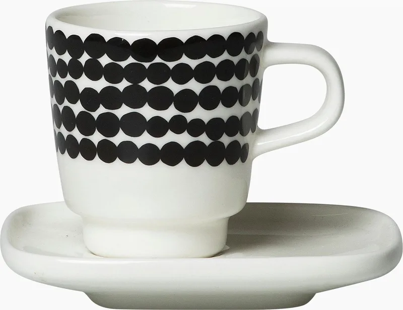 SIIRTOLAP ESPRESSO TAS MET ONDERTAS de Marimekko en Wit/gekleurd – photo du produit