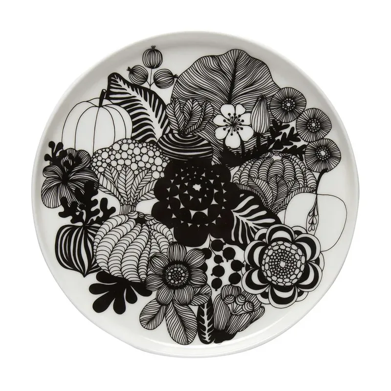 Siirtolapuutarha Teller Ø 20cm Schwarz-weiß (100 Jahre Finnland) by Marimekko – product photo