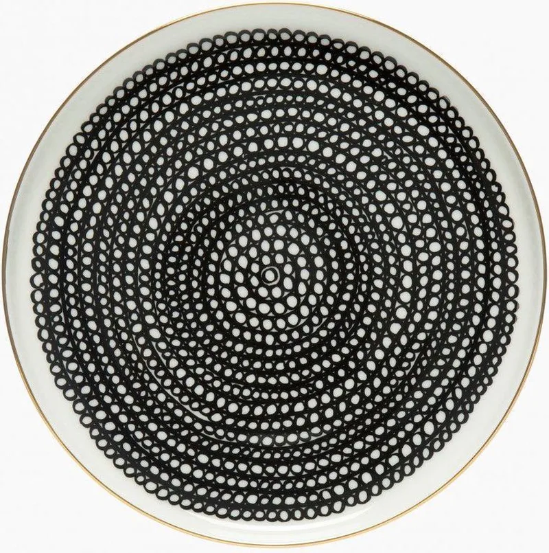 Sirtolapuutarha - Bord - 20 cm von Marimekko in Wit/zwart/goud – Produktfoto