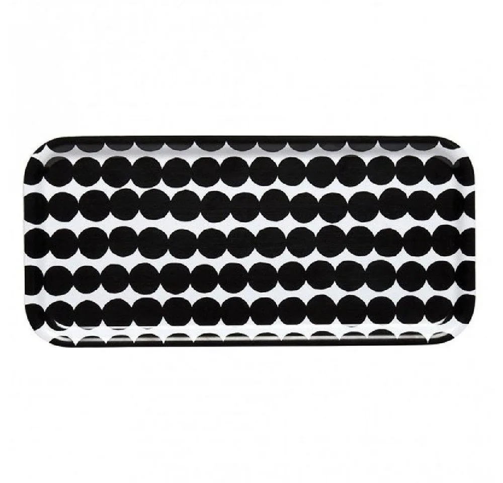 Tablett Tablett Räsymatto Weiß-Schwarz (15x32cm) de Marimekko – photo du produit