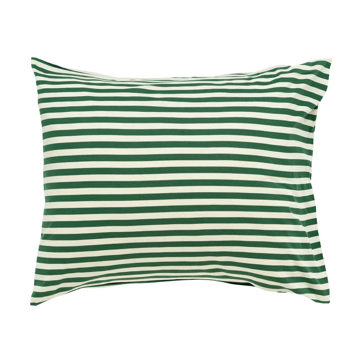Tasaraita kussensloop Off white-dark green B/D/H: 50 x 60 cm van Marimekko – productfoto