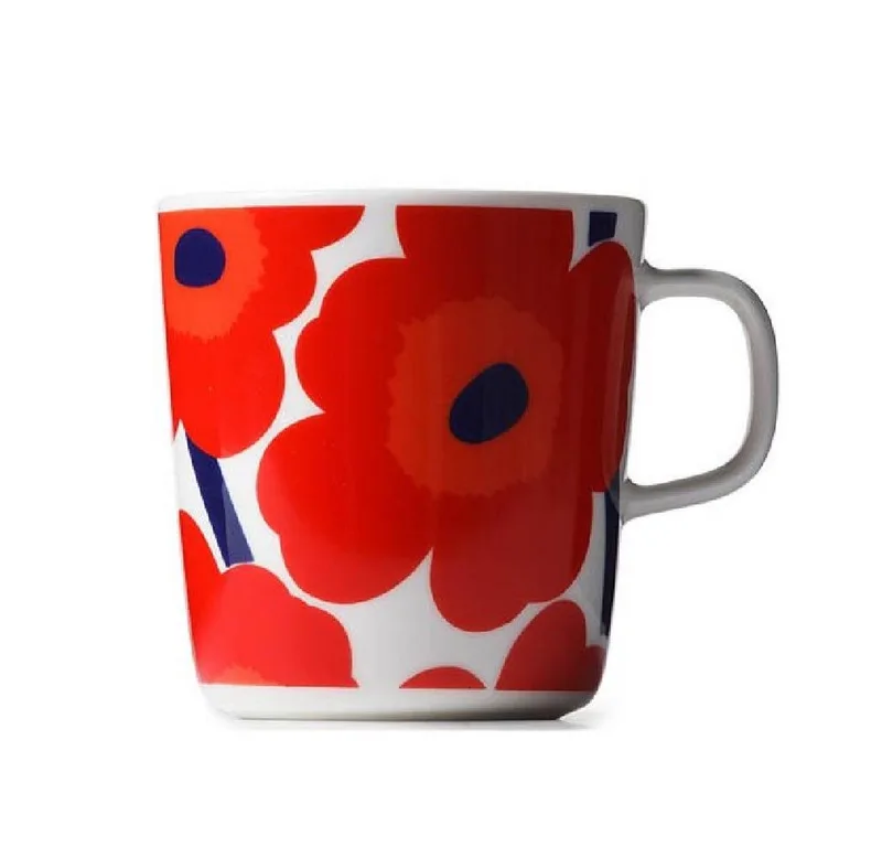 Tasse Becher Oiva Unika Rot-Weiß (Groß) fra Marimekko – produktbillede
