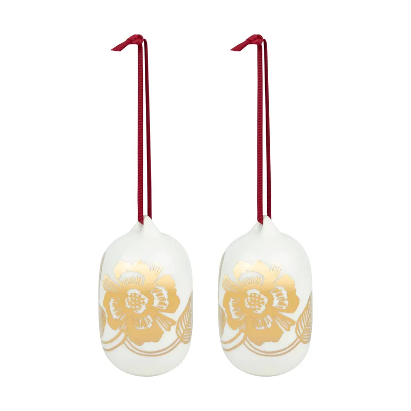 Tiara Weihnachtskugeln 2025 6x9 cm White-gold by Marimekko – product photo