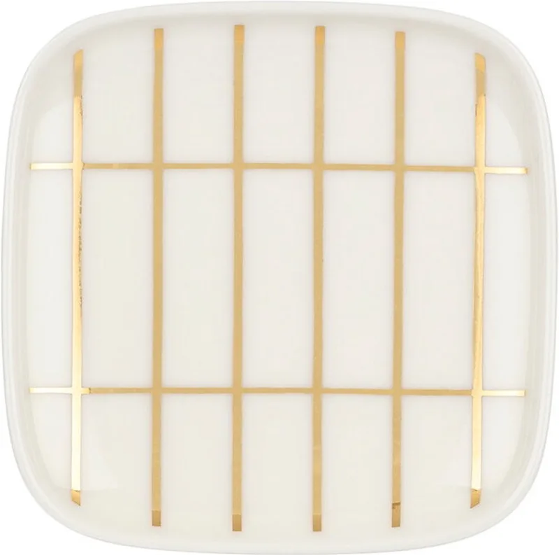Tiilskivi - Bord - 10 x 10 cm - en Goud de Marimekko en Wit – photo du produit