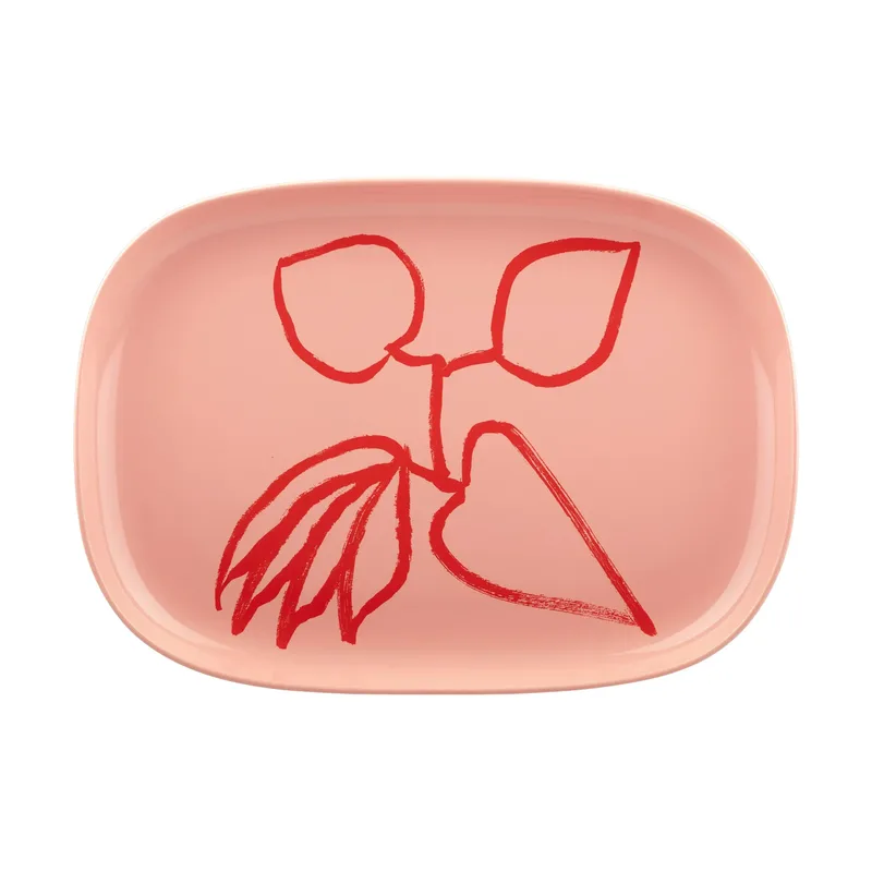 Ukonhattu Servierteller 23x32 cm Salmon red-tomato red by Marimekko – product photo