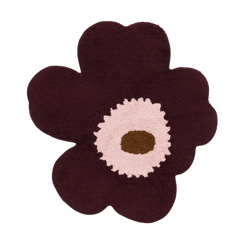 Unikko Badezimmerteppich 73x74 cm Pflaume-Rosa-Toffee van Marimekko – productfoto
