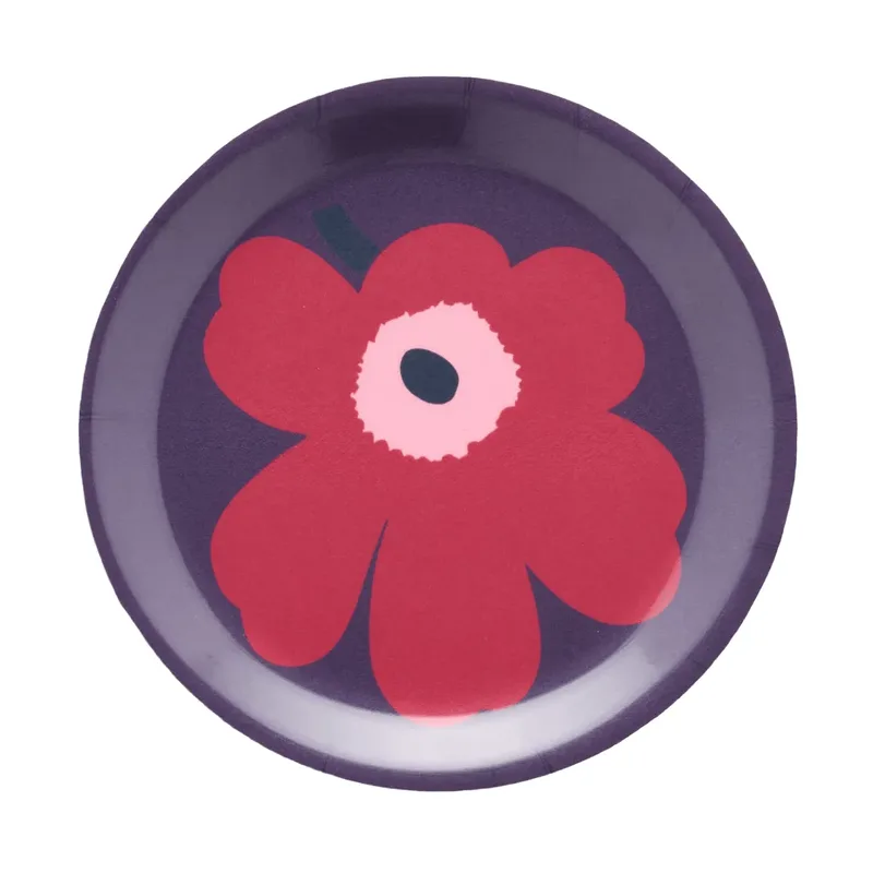 Unikko Glasuntersetzer Pflaume-Cranberry-Rose, Ø11 cm by Marimekko – product photo