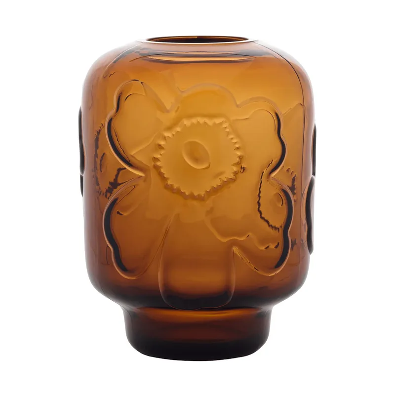 Unikko Glasvase Cognac, 18 cm de Marimekko – photo du produit