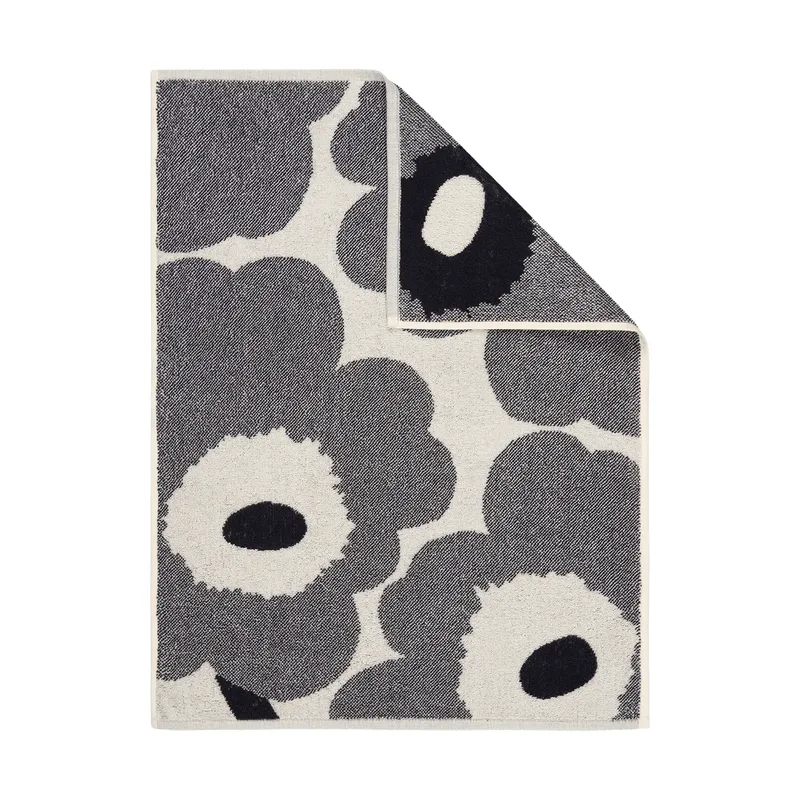 Unikko Handtuch 50x70cm Off white-blueberry fra Marimekko – produktbillede