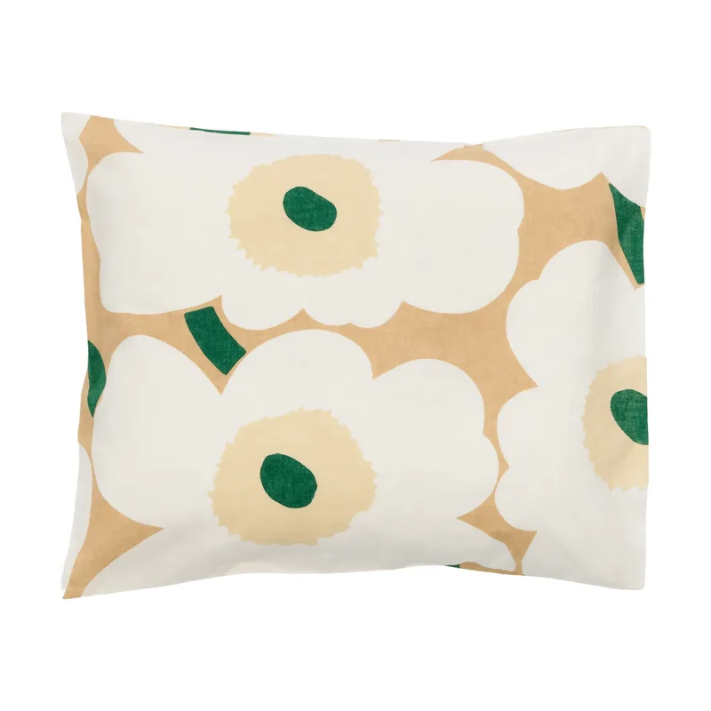 Unikko Kissenbezug 50 x 60cm Sand-off white-hay-emerald by Marimekko – product photo