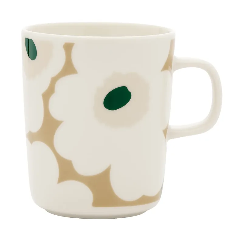 Unikko Tasse 25 cl White-beige-light sand-dark green by Marimekko – product photo