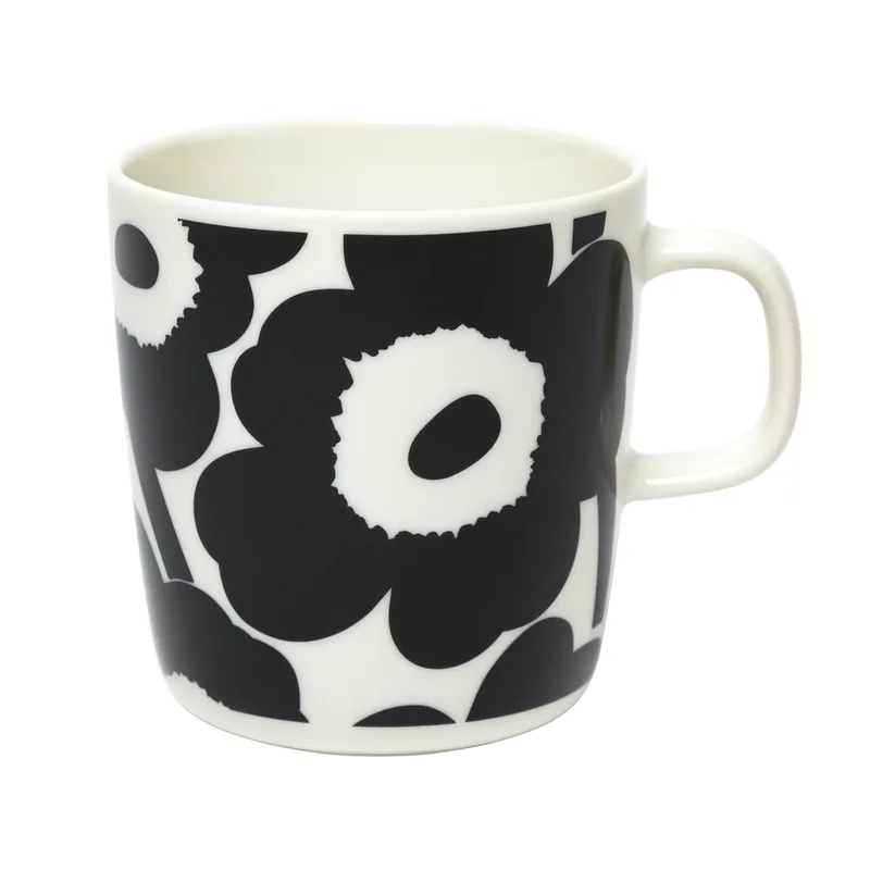 Unikko Tasse 40 cl Weiß-schwarz by Marimekko – product photo