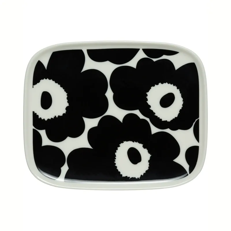 Unikko Teller 12 x 15cm Schwarz-weiß de Marimekko – photo du produit