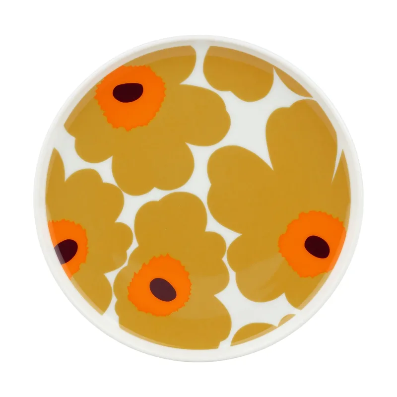 Unikko Teller Ø20cm White-caramel-warm orange by Marimekko – product photo