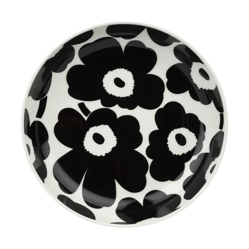 Unikko tiefer Teller Ø20,5 cm Black-white by Marimekko – product photo