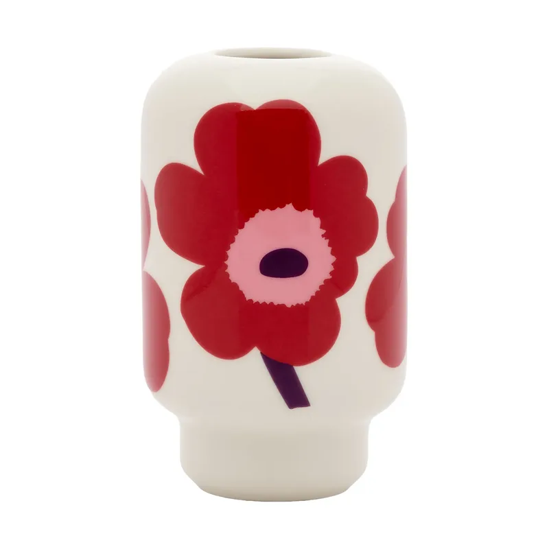 Unikko Vase 14 cm White-cranberry-pink-plum von Marimekko – Produktfoto