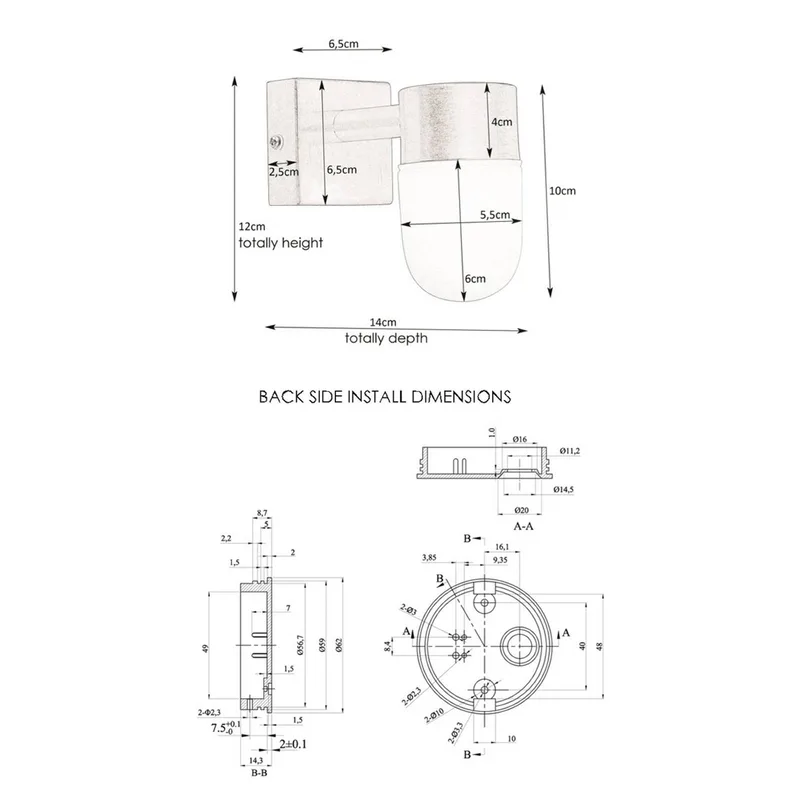 Badkamerspiegel lamp Menton, IP44 von Markslöjd in Messing, Gesatineerd – Produktfoto 4 von 4