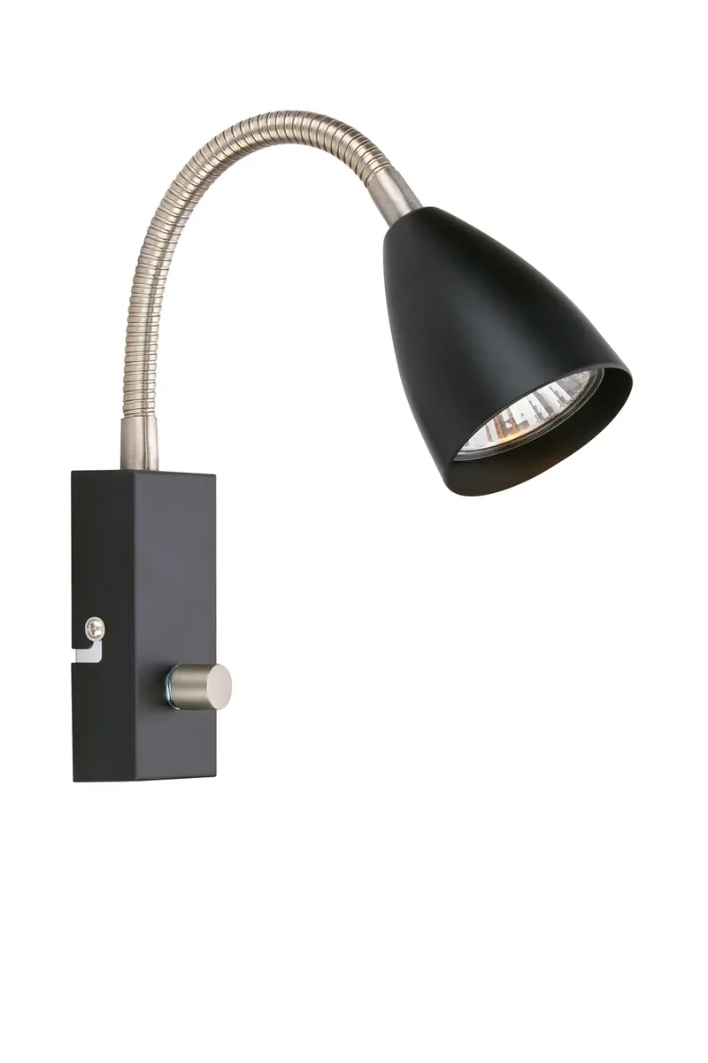 Ciro Nachttischlampe Schwarz/Stahl Flex von Markslöjd – Produktfoto