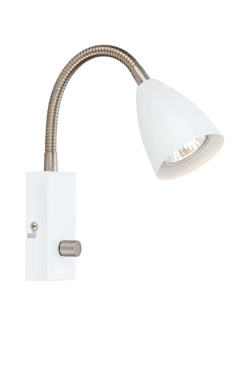 Ciro Nachttischlampe Weiß/Stahl Flex van Markslöjd – productfoto
