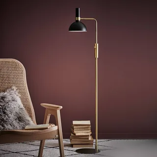 Dimbare vloerlamp Larry, zwart-messing de Markslöjd en Noir, Laiton – photo du produit 1 sur 2