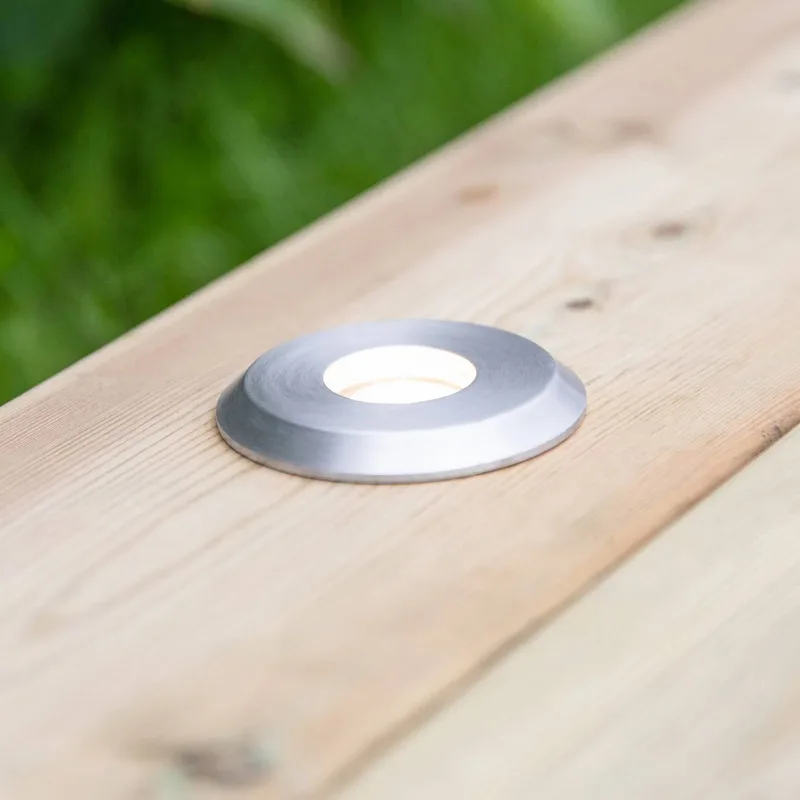 Garden 24 Decklight, zilver, licht boven, 0,8 W by Markslöjd in Black, Silver – product photo