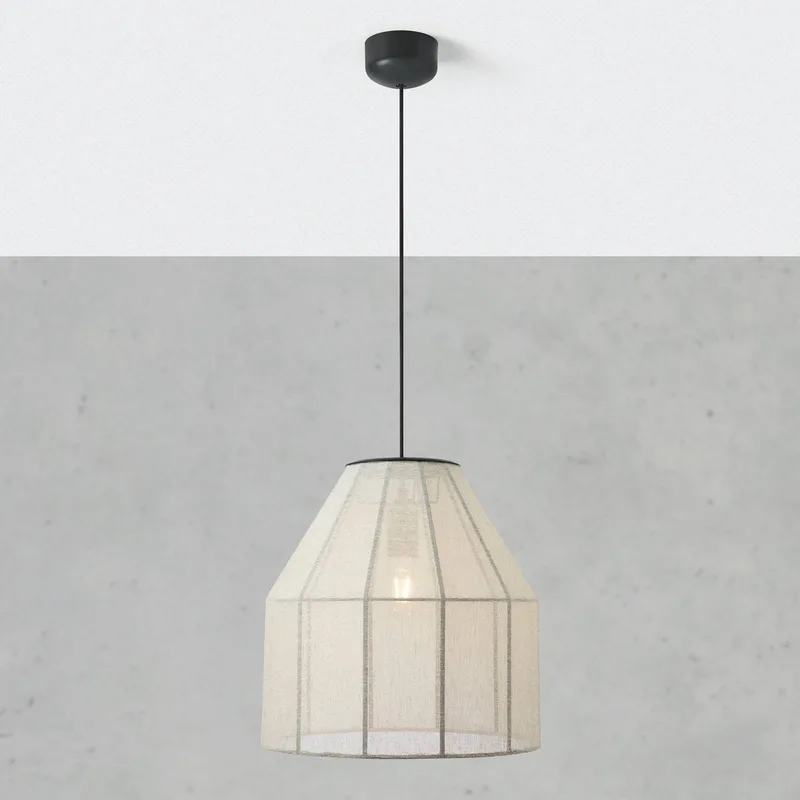 Hanglamp Aiko, beige/zwart, Ø 37 cm, stof/metaal by Markslöjd in Beige, Black – product photo