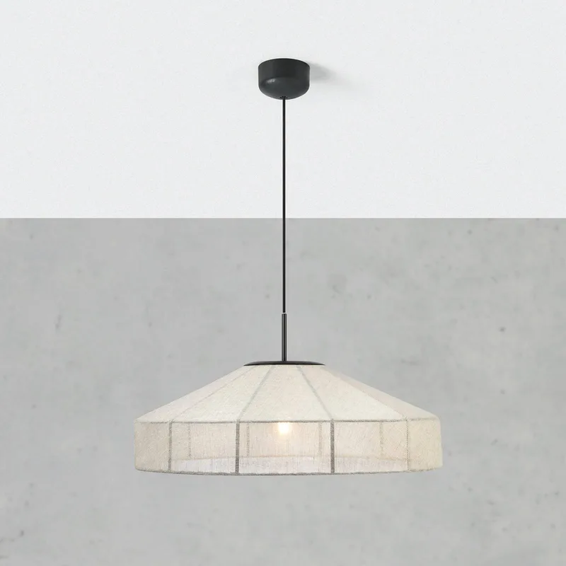 Hanglamp Alia, beige/zwart, Ø 57 cm, stof/metaal fra Markslöjd i Beige, Sort – produktbillede
