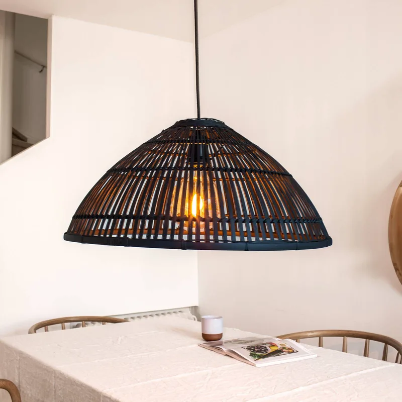 Hanglamp Capello van bamboe de Markslöjd en Noir – photo du produit