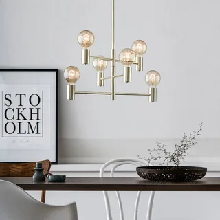 Hanglamp Capital, 6-lamps van Markslöjd in Messing – productfoto 2 van 5