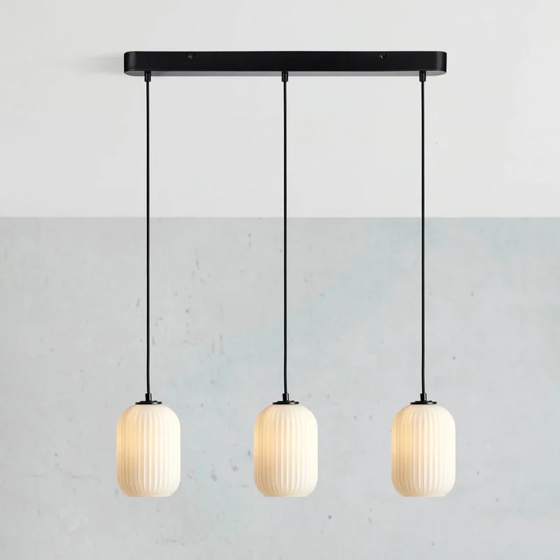 Hanglamp Cava, staalkleurig, 3-lamps, glas by Markslöjd in Staal, Opaal – product photo 2 of 3