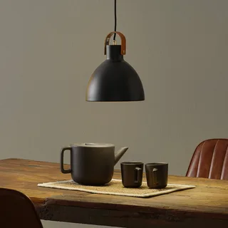 Hanglamp Eagle, zwart, Ø 22 cm, metaal de Markslöjd en Blanc, Marron – photo du produit 1 sur 5
