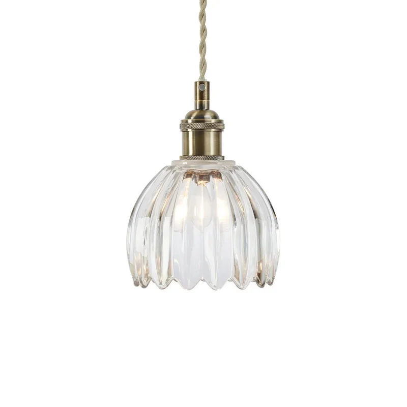 Hanglamp Gota, oud messing/helder, glas, Ø 13 cm, stekker von Markslöjd in Oud messing, Transparent – Produktfoto