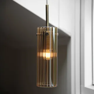 Hanglamp Tibia, stekker, amber/messingkleurig Ø 7 cm von Markslöjd in Amber, Messing – Produktfoto 1 von 3