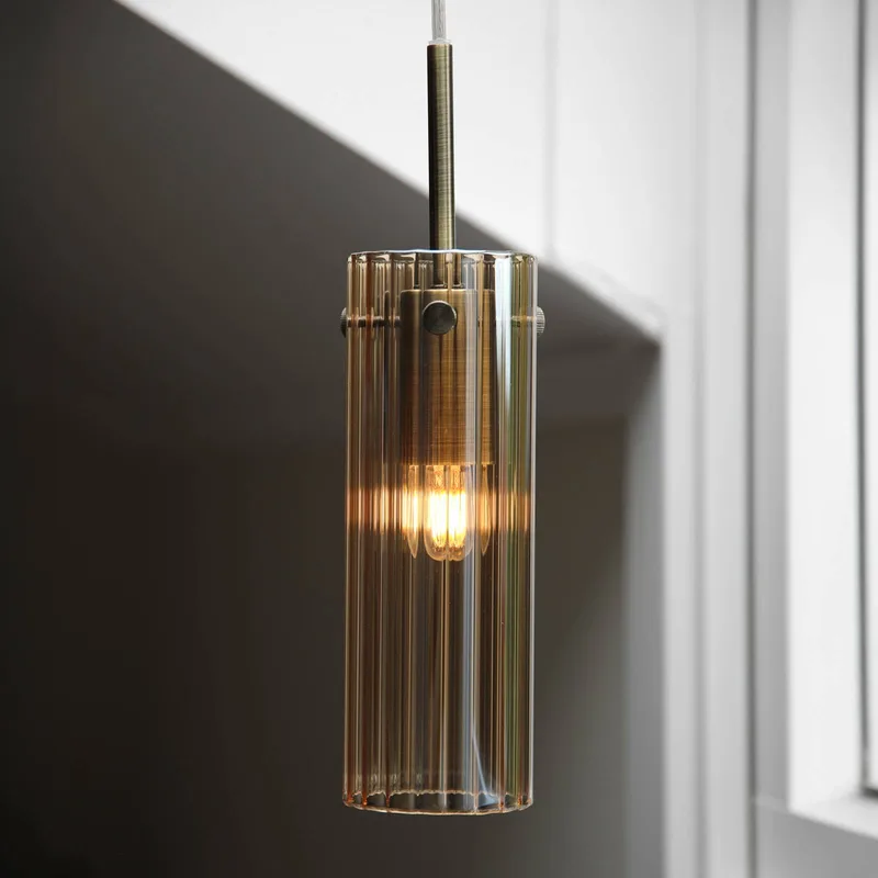 Hanglamp Tibia, stekker, amber/messingkleurig Ø 7 cm by Markslöjd in Amber, Brass – product photo