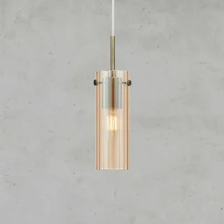 Hanglamp Tibia, stekker, amber/messingkleurig Ø 7 cm von Markslöjd in Amber, Messing – Produktfoto 2 von 3
