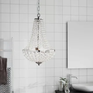 Kroonluchter Gränsö voor de badkamer, Ø 30 cm van Markslöjd in Chroom, Transparant – productfoto 3 van 3